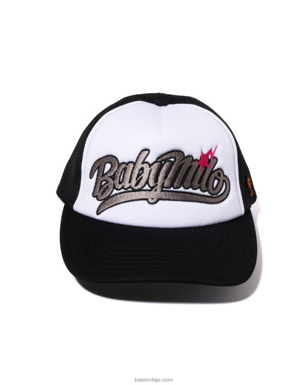 црн Жене A Bathing Ape беби мило вез мрежаста капа J42801141
