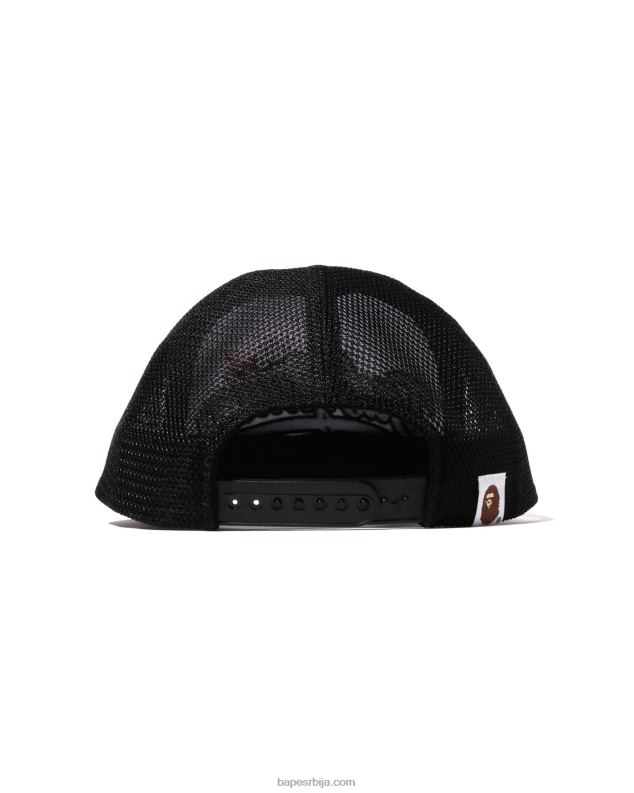црн Жене A Bathing Ape беби мило вез мрежаста капа J42801141