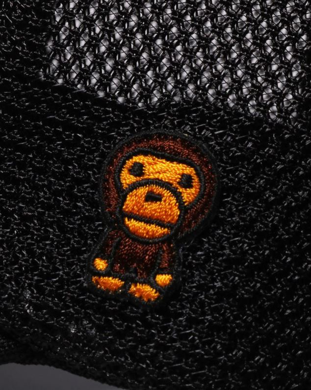 црн Жене A Bathing Ape беби мило вез мрежаста капа J42801141