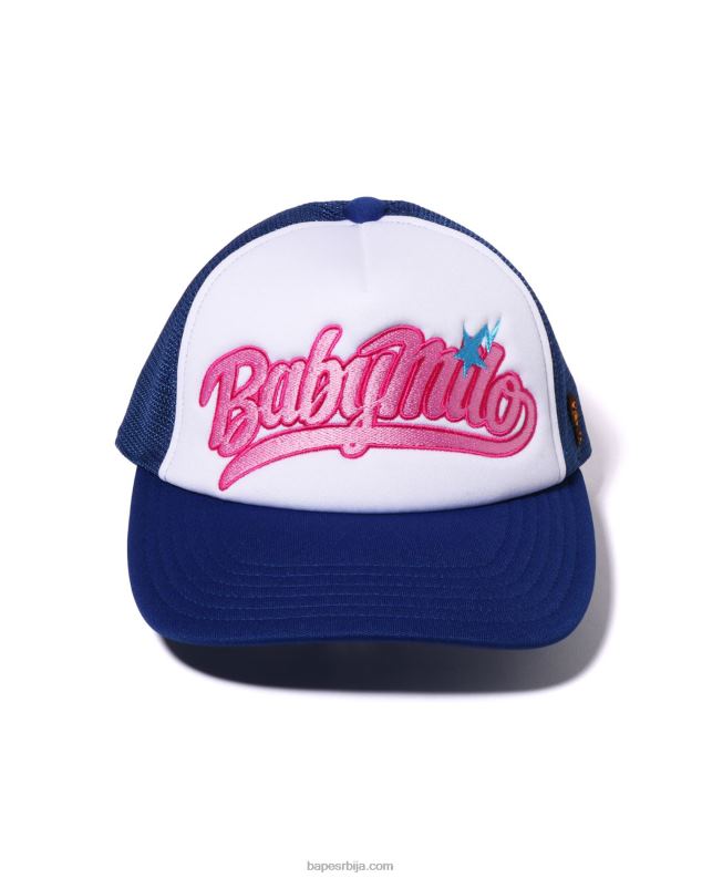 Плави Жене A Bathing Ape беби мило вез мрежаста капа J42801142