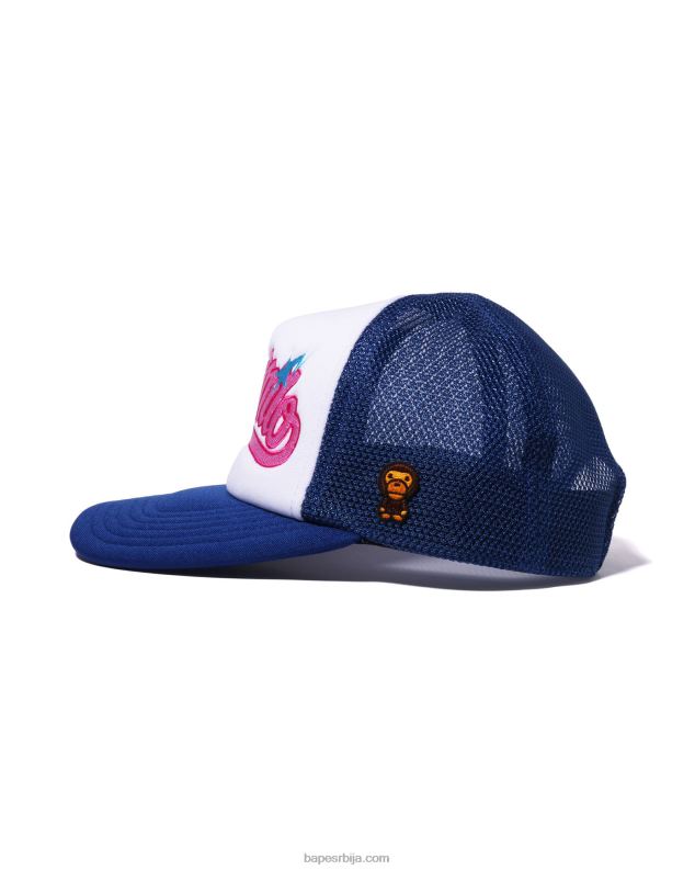 Плави Жене A Bathing Ape беби мило вез мрежаста капа J42801142