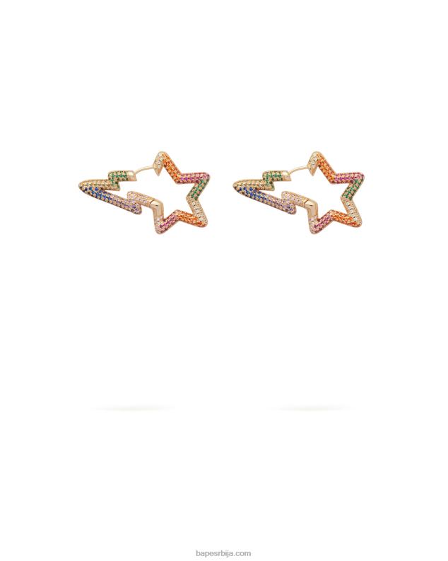 злато Жене A Bathing Ape кристалне минђуше са логотипом J42801112