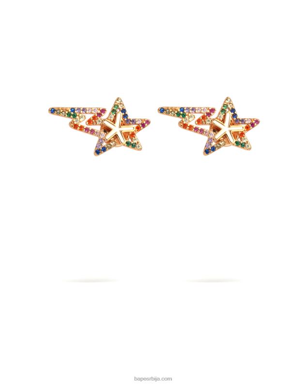 злато Жене A Bathing Ape кристалне минђуше са логотипом J42801123