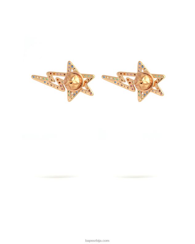злато Жене A Bathing Ape кристалне минђуше са логотипом J42801123