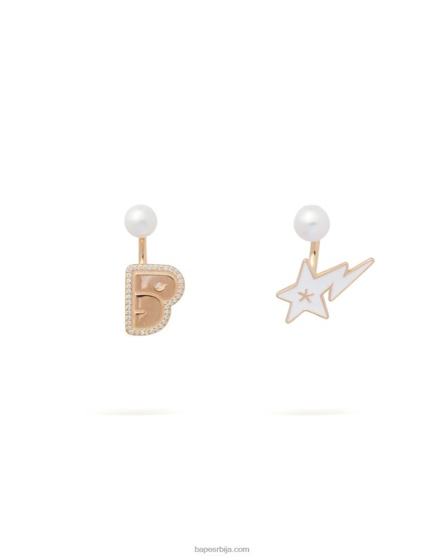 злато Жене A Bathing Ape наушнице са бисерним логотипом J42801126