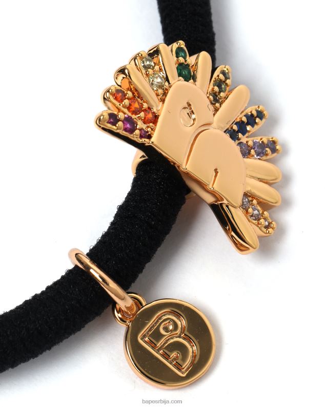 цаисе Жене A Bathing Ape трака за косу са логотипом златне боје J42801124