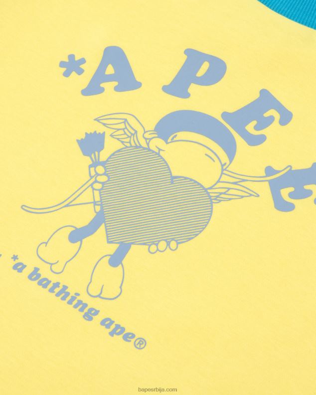 Плави Жене A Bathing Ape раглан мајица дугих рукава са графиком J42801052
