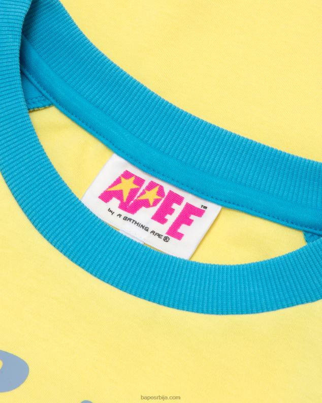 Плави Жене A Bathing Ape раглан мајица дугих рукава са графиком J42801052