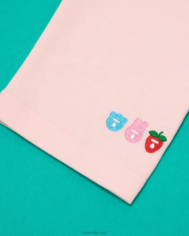 розе Жене A Bathing Ape раглан мајица дугих рукава са графиком J42801053