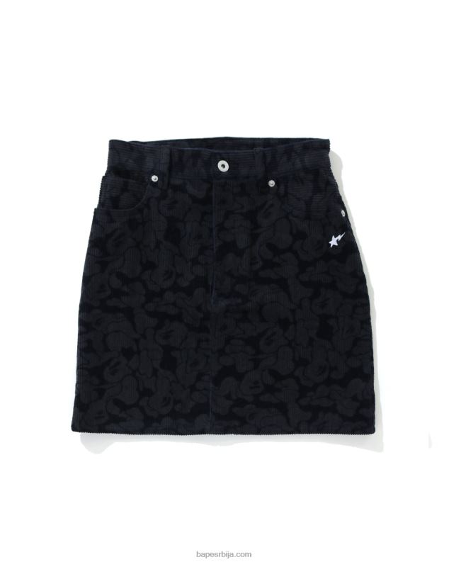 Морнарско плаво Жене A Bathing Ape чврста маскирна сукња од сумота J42801026