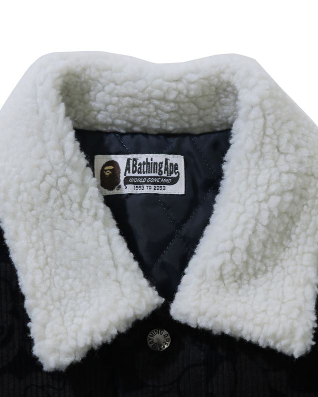 Морнарско плаво Жене A Bathing Ape јакна од чврсте маске од сомота J42801027