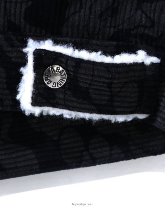 Морнарско плаво Жене A Bathing Ape јакна од чврсте маске од сомота J42801027
