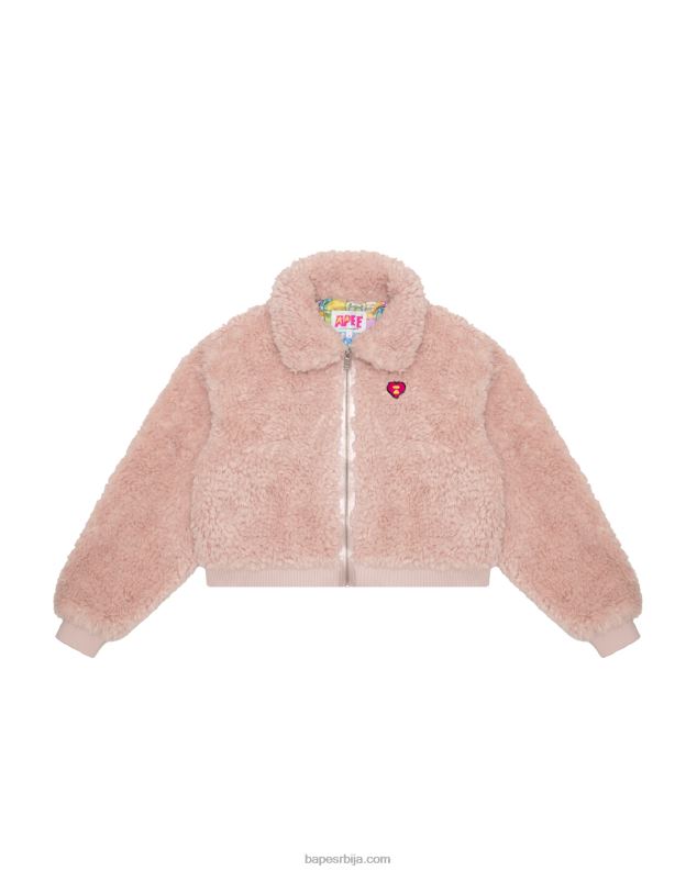 розе Жене A Bathing Ape јакна од вештачког крзна J42801054
