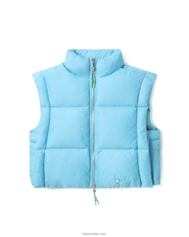 Плави Жене A Bathing Ape скраћени подстављени прслук J4280794