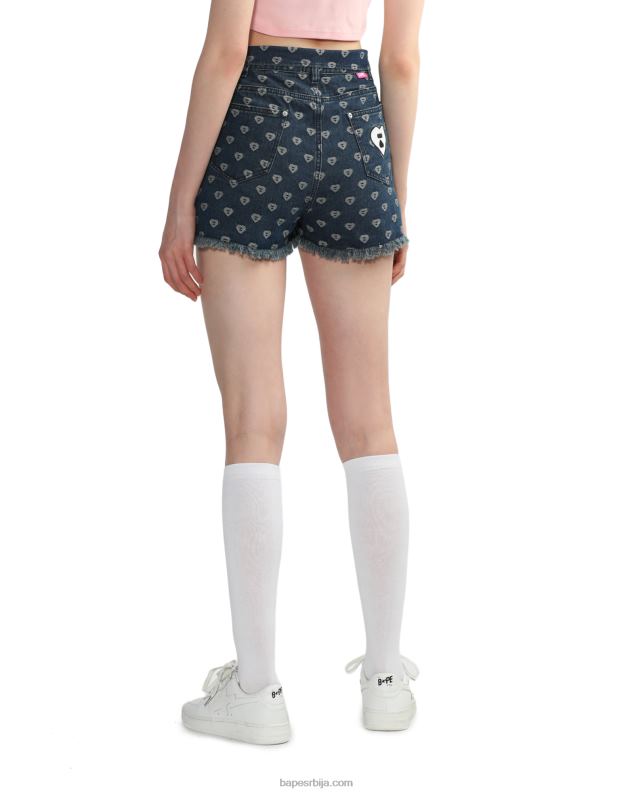 тексас Жене A Bathing Ape бите флип паттерн тексас шортс J4280811
