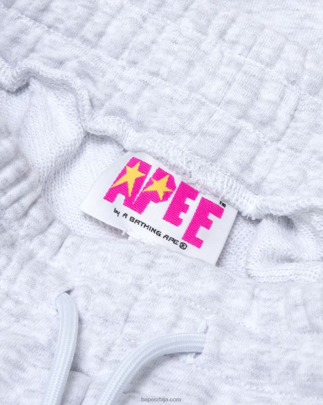сива Жене A Bathing Ape лого лоунге шорц J4280960