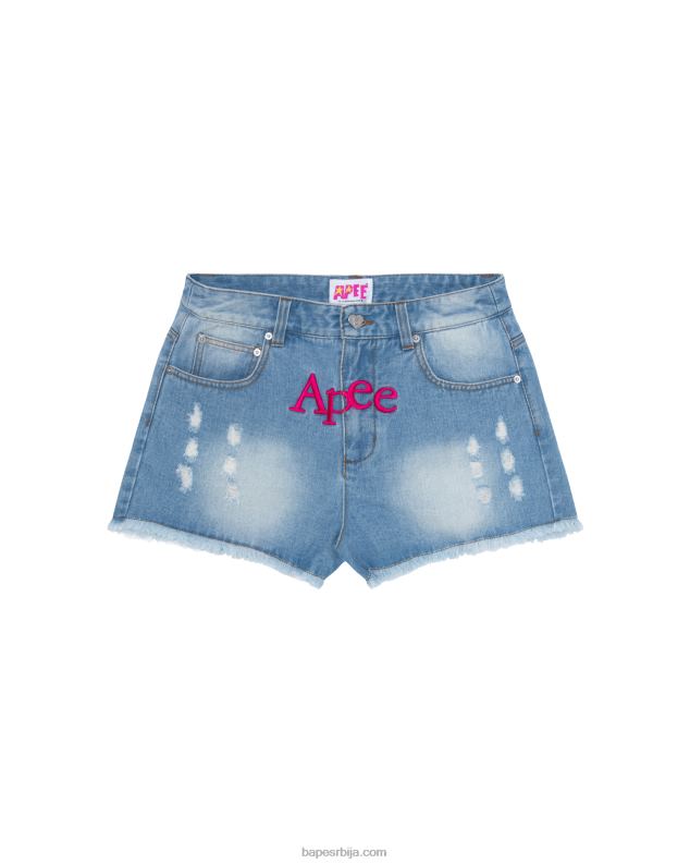 тексас Жене A Bathing Ape деним шорц са логотипом J4280967
