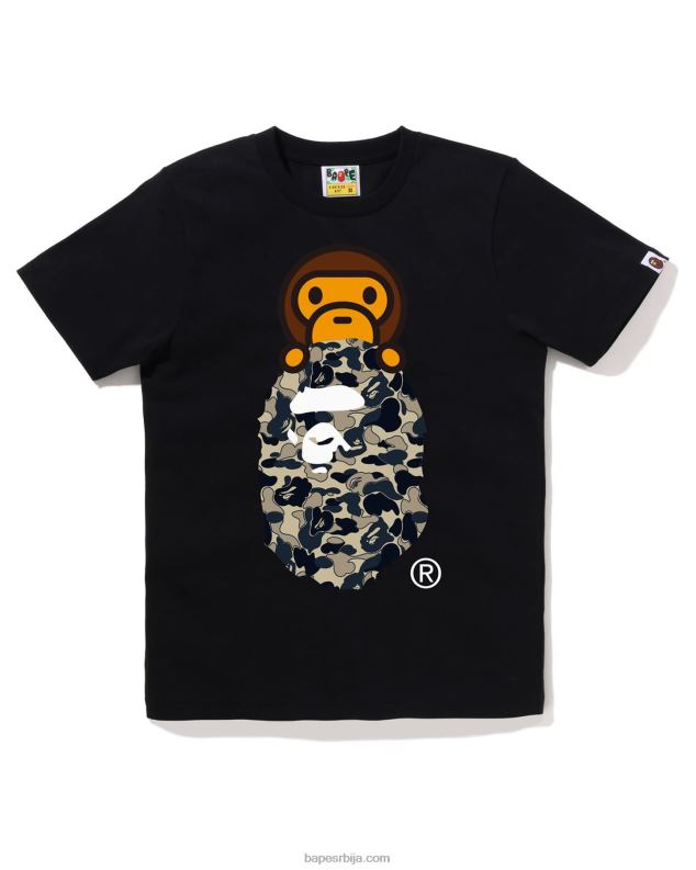 црн Жене A Bathing Ape цоокие цамо 2 мило на глави мајица J4280805