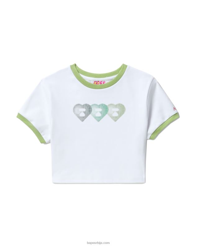 бео Жене A Bathing Ape графички цроп мајица #3 J4280846