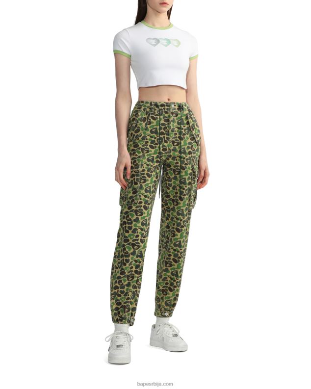 бео Жене A Bathing Ape графички цроп мајица #3 J4280846