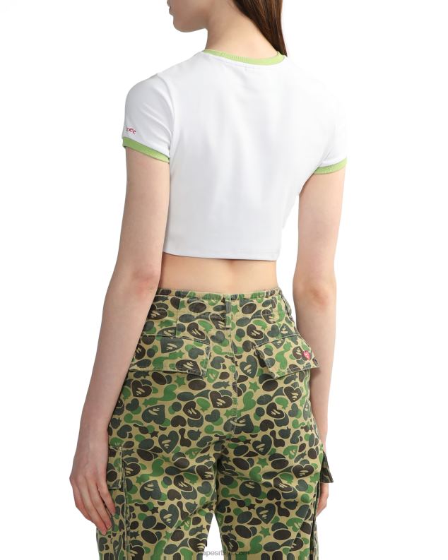 бео Жене A Bathing Ape графички цроп мајица #3 J4280846