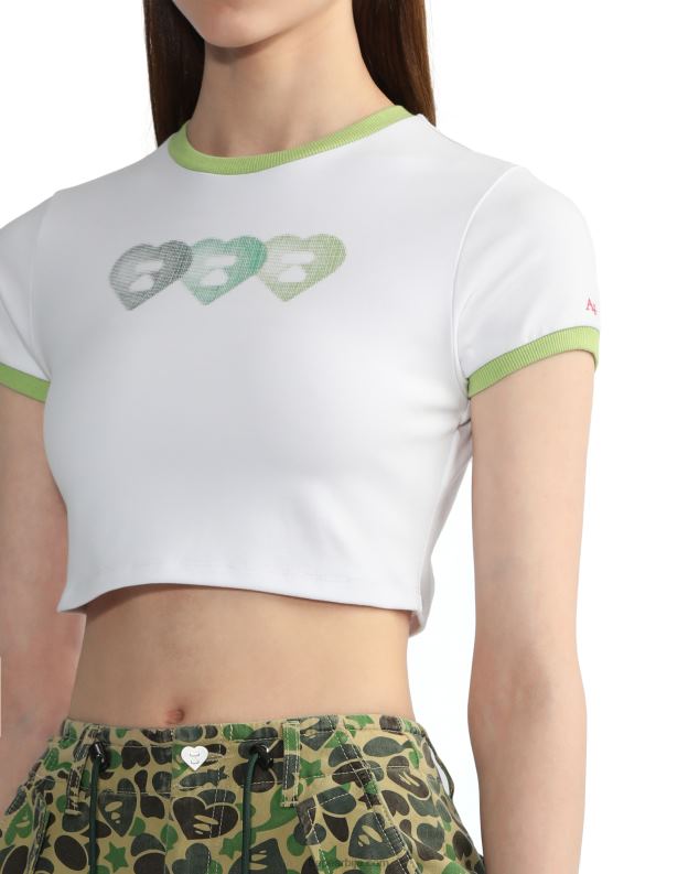 бео Жене A Bathing Ape графички цроп мајица #3 J4280846