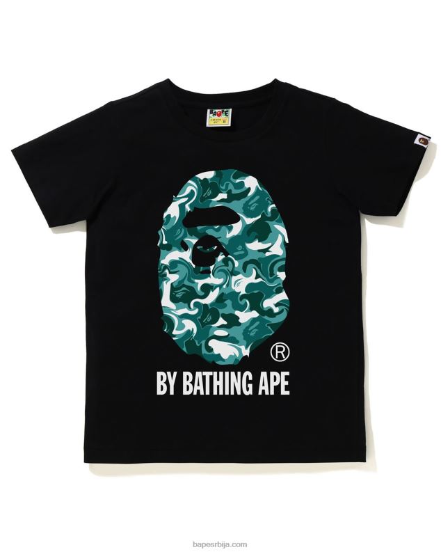 црн Жене A Bathing Ape мермерна цамо мајица J42801014