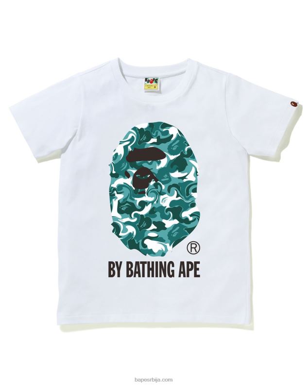 бео Жене A Bathing Ape мермерна цамо мајица J42801016