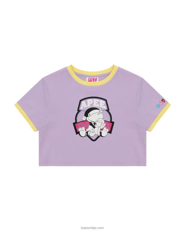 љубичаста Жене A Bathing Ape графичка скраћена мајица J42801046