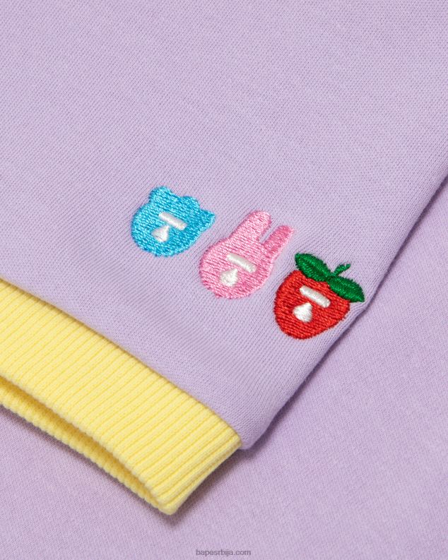 љубичаста Жене A Bathing Ape графичка скраћена мајица J42801046