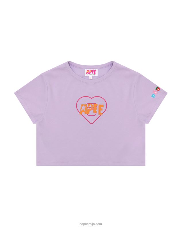 љубичаста Жене A Bathing Ape мајица танког кроја са логом J42801057