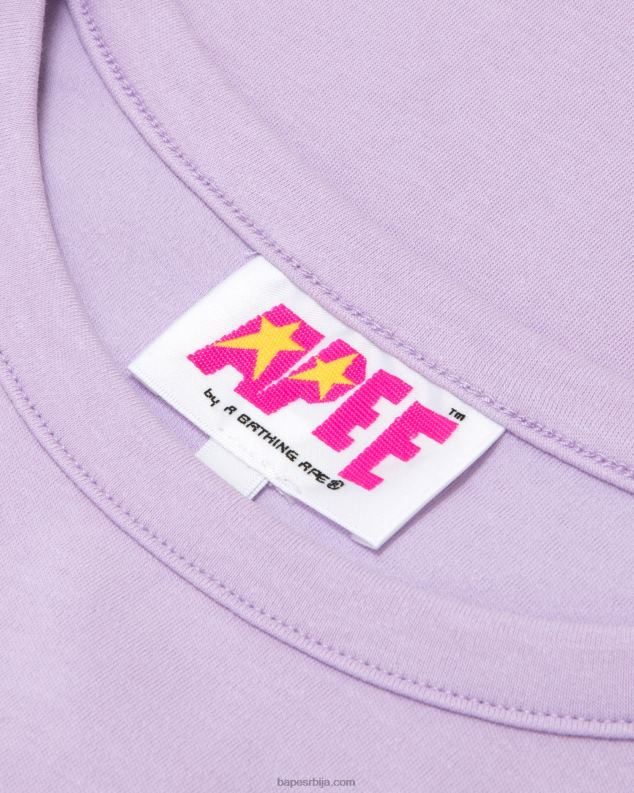 љубичаста Жене A Bathing Ape мајица танког кроја са логом J42801057