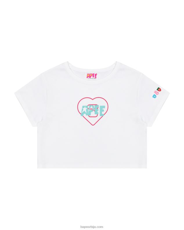 бео Жене A Bathing Ape мајица танког кроја са логом J42801058