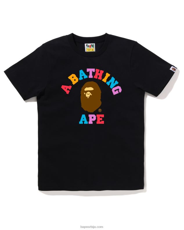 црн Жене A Bathing Ape боје колеџ мајица J4280781