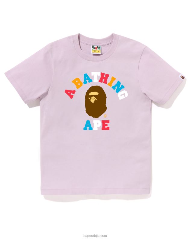 пастелно лила Жене A Bathing Ape боје колеџ мајица J4280782
