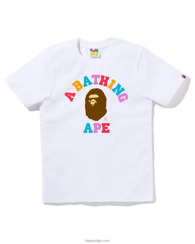 бео Жене A Bathing Ape боје колеџ мајица J4280783