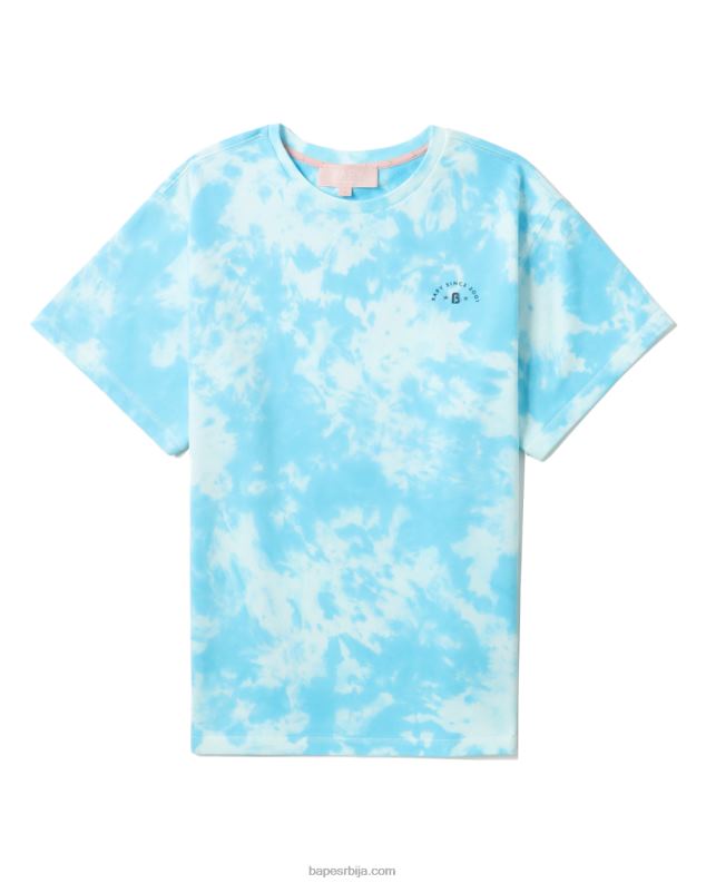 Плави Жене A Bathing Ape лого тие-дие мајица J4280791