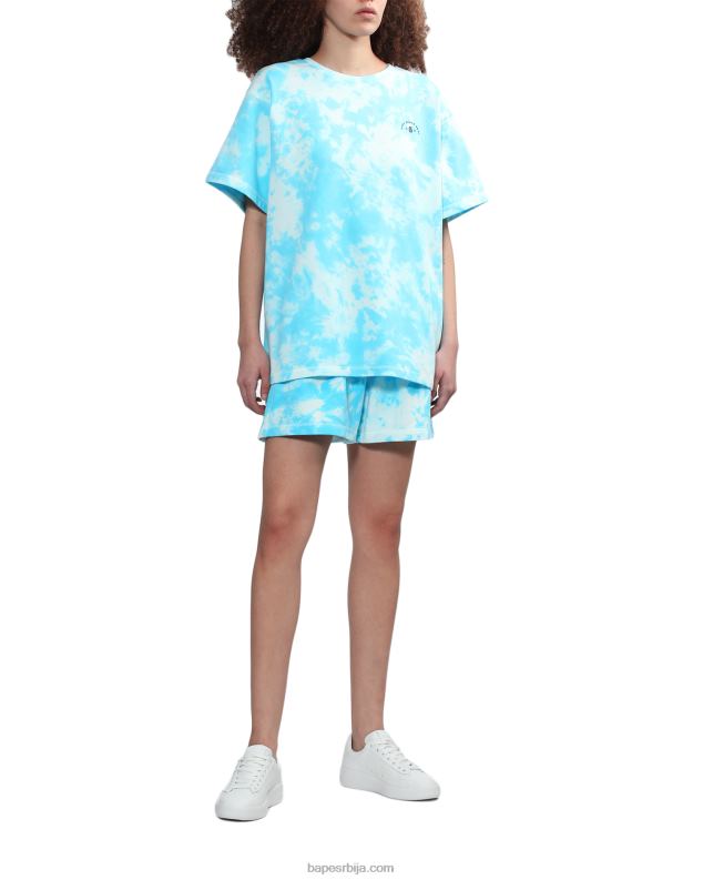 Плави Жене A Bathing Ape лого тие-дие мајица J4280791