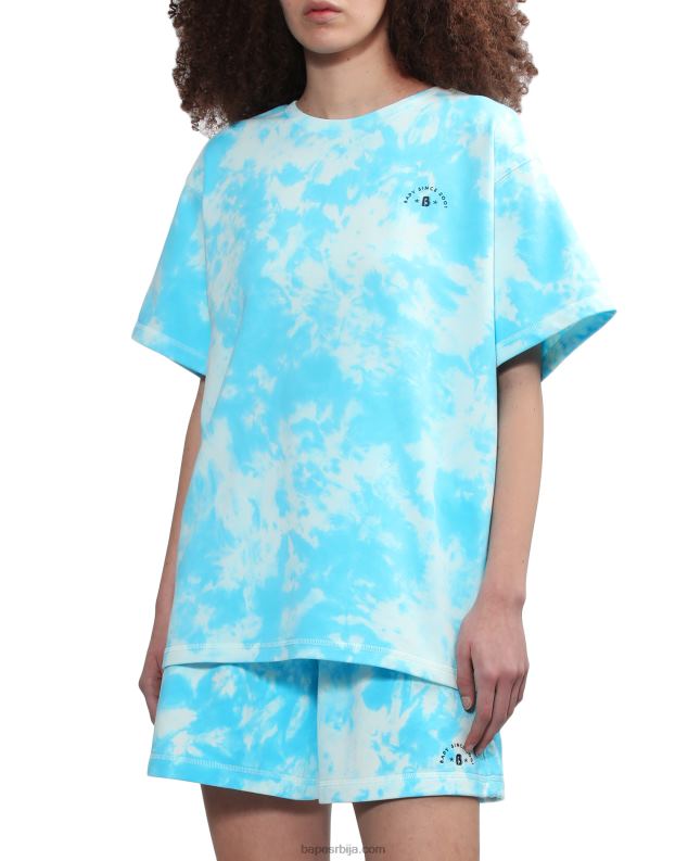 Плави Жене A Bathing Ape лого тие-дие мајица J4280791