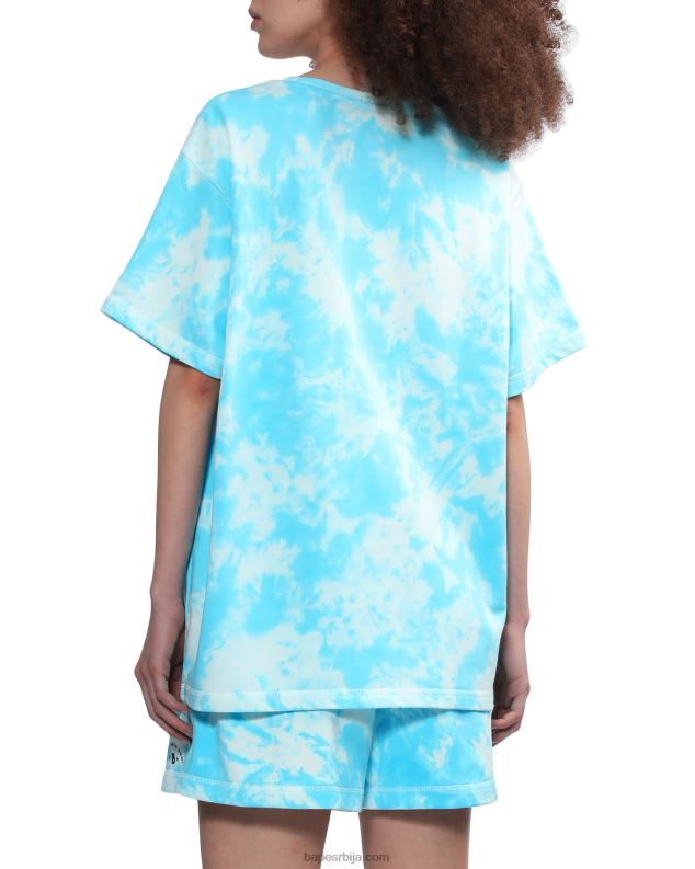 Плави Жене A Bathing Ape лого тие-дие мајица J4280791