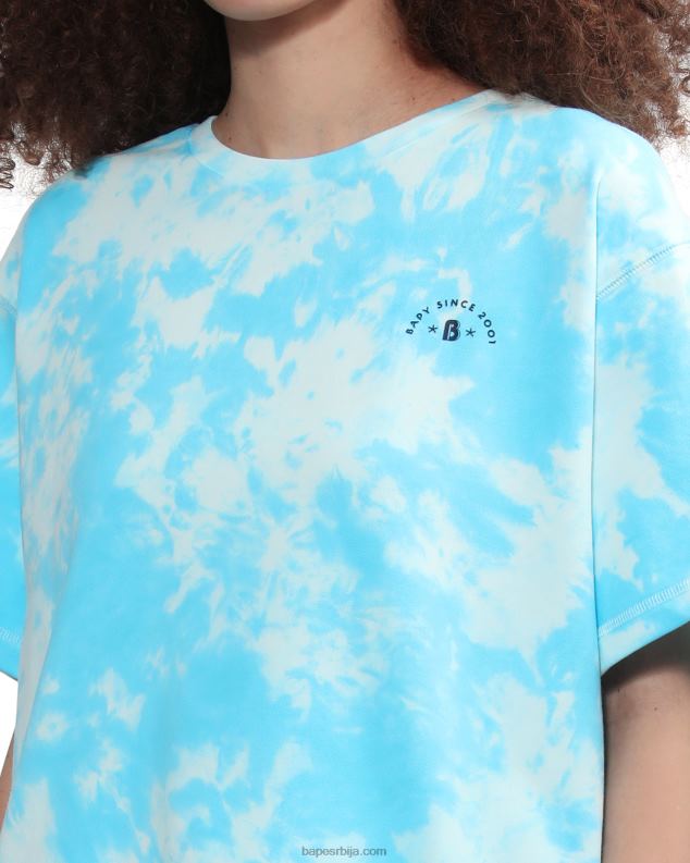 Плави Жене A Bathing Ape лого тие-дие мајица J4280791
