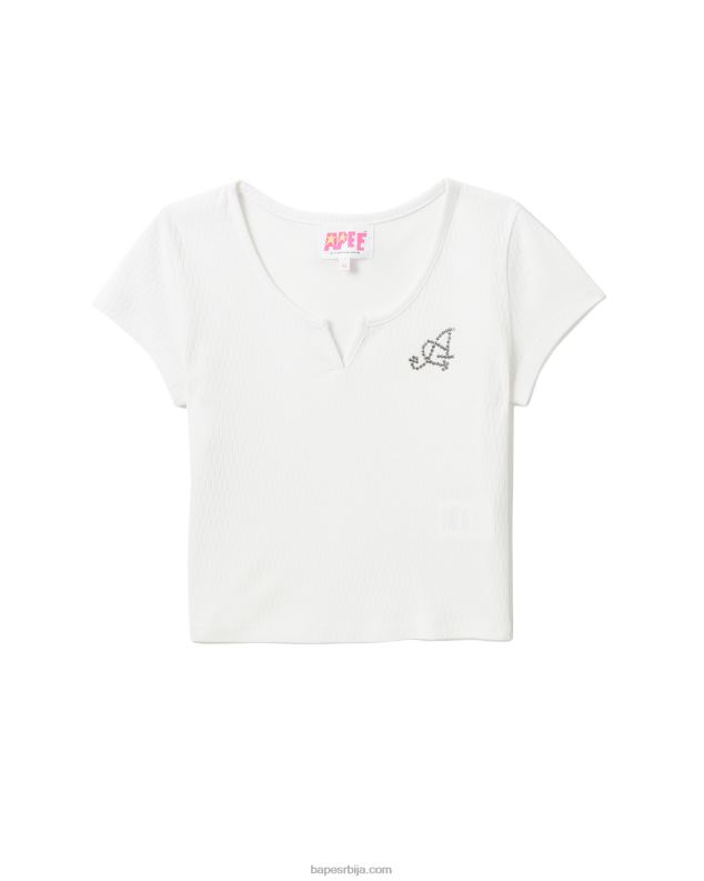 бео Жене A Bathing Ape мајица са в-изрезом J4280821