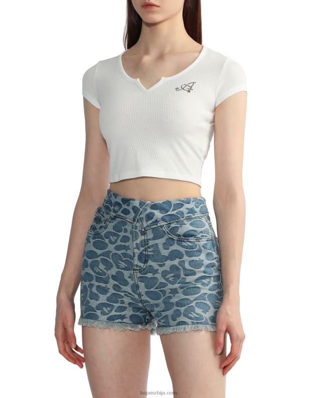 бео Жене A Bathing Ape мајица са в-изрезом J4280821