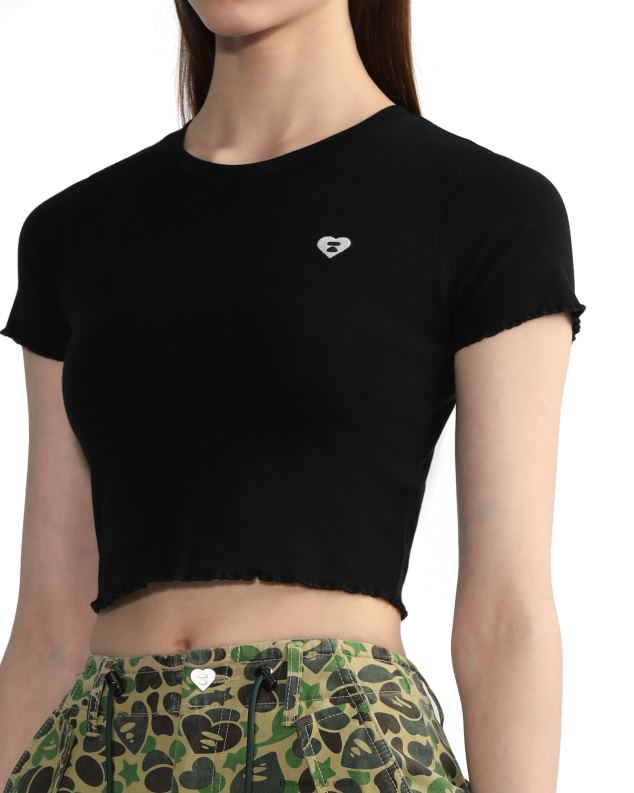 црн Жене A Bathing Ape изрезани лого топ J4280822