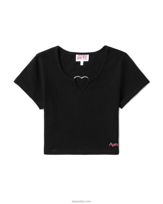 црн Жене A Bathing Ape метални прстен у облику срца J4280839