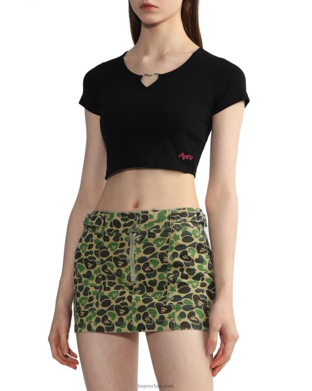 црн Жене A Bathing Ape метални прстен у облику срца J4280839
