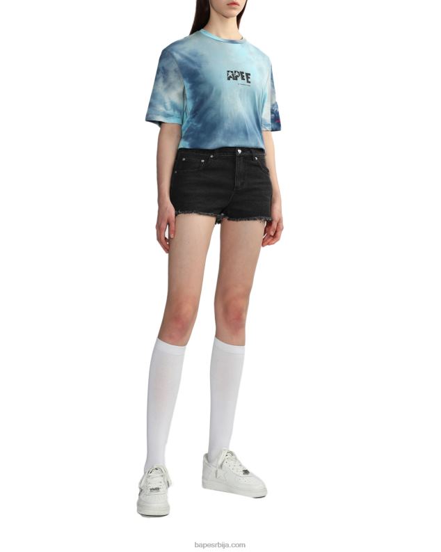 Плави Жене A Bathing Ape тие-дие графичка мајица са прорезима J4280847
