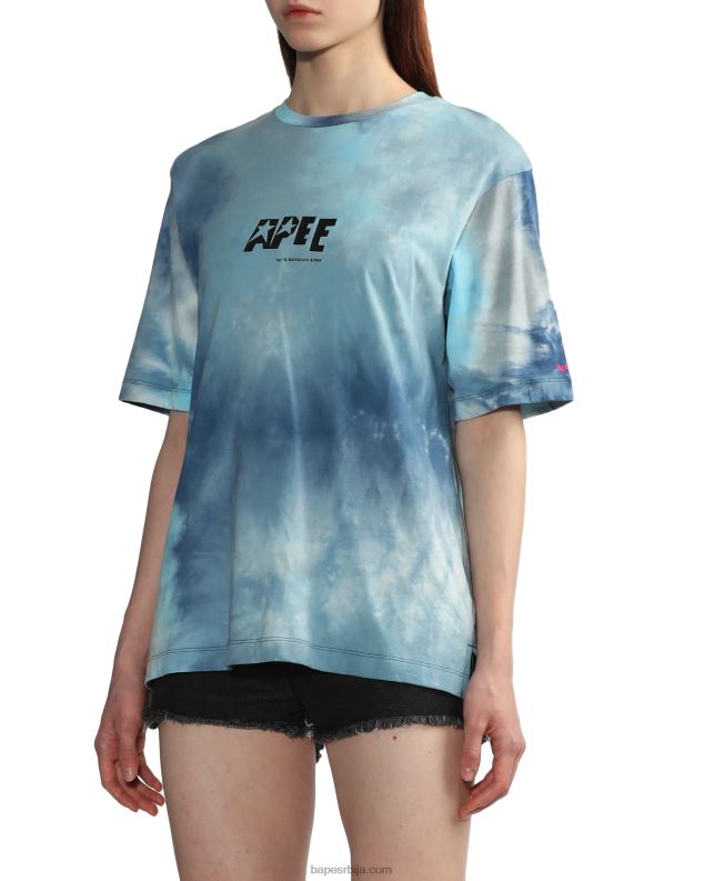 Плави Жене A Bathing Ape тие-дие графичка мајица са прорезима J4280847