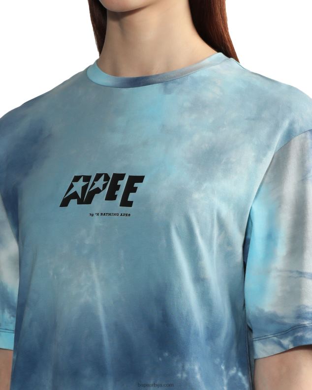 Плави Жене A Bathing Ape тие-дие графичка мајица са прорезима J4280847