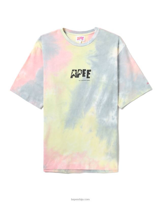 розе Жене A Bathing Ape тие-дие графичка мајица са прорезима J4280848